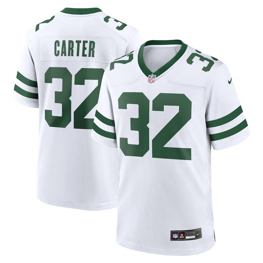 Men New York Jets #32 Michael Carter Nike White Legacy Player Game NFL Jersey